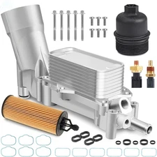Aluminum Engine Oil Cooler Filter Housing For 2011-22 Dodge Jeep Chrysler Ram