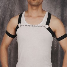 Men's Suspenders Belts Leather Harness Shoulder Bondage Elastic Band Top Strap