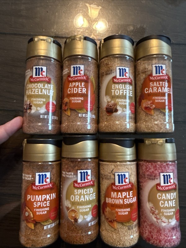 McCormick 2025 Holiday Series Of Finishing Sugars Complete Set Of 8 Rare Flavors