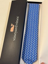 Vineyard Vines Mens Tie Lacrosse Blue Silk Size 00, New w/ tags