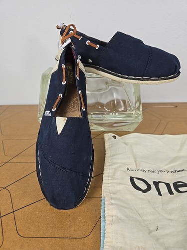 Ballerine Toms Bimini donna 8M cucitura Alpargatas tessuto blu slip on elastiche usate in ottime condizioni - Foto 2 di 14