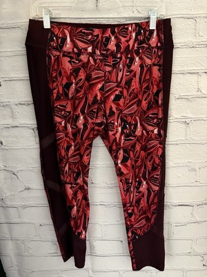Avia Pink/Purple/White/Black Patterned Activewear Leggings EUC Women's M