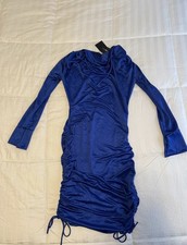 Long Sleeve Blue Bodycon Dress Large