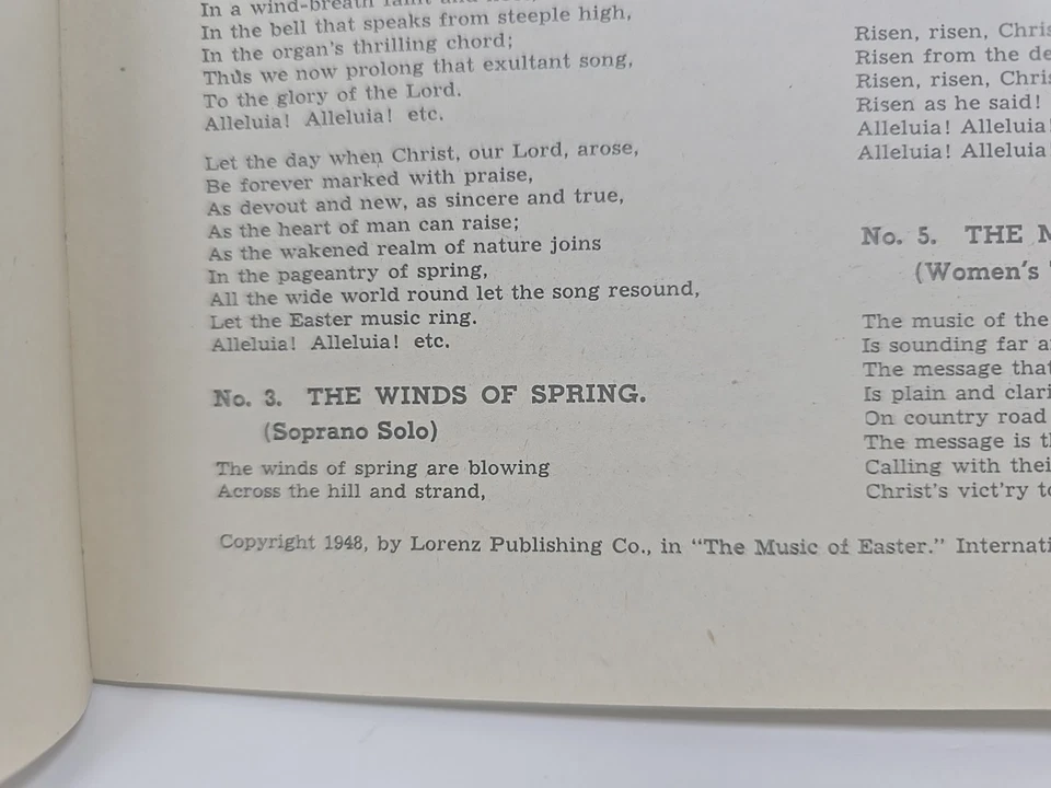THE MUSIC OF EASTER CHOIR CANTATA FOR MIXED VOICES BY FRED B. HOLTON 1948 - Image 4 of 4