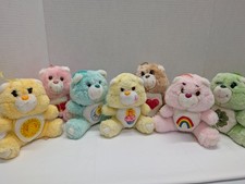 Vintage Care Bears Lot of 7 of 6"/Small Plush Bears - Very Good Condition