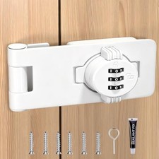 Bifold Door Lock - White Sliding Closet Door Locks for 4.5 inch White 1 Pack
