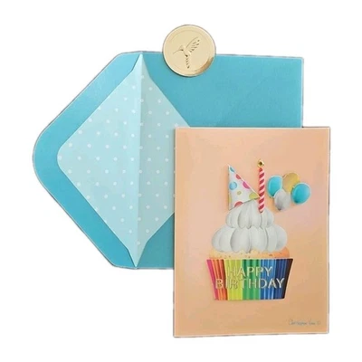 Papyrus Birthday Card with 3D Rainbow 🌈 Cupcake 🧁