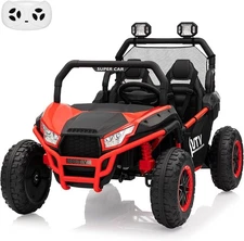 2 Seater 24V Electric Ride On Car for Kid,All-Terrain UTV w Remote,Bluetooth,LED