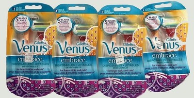  ????????????  4 Packs - Gillette Venus Embrace 5 Blades Disposable  TOTAL 8 Razors