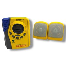 Sony Walkman WM-FS495 Sports Cassette Player and Optimus Speakers PARTS ONLY 