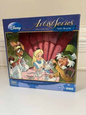 New. Rare. 2009 Disney Artist Series Toby Bluth Teatime with Alice 1000 Pc puz