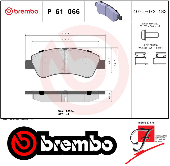 PASTIGLIE FRENO ANTERIORE BREMBO CITROEN C2 C3 PEUGEOT 207 208 DS3 PASTICCHE - Miniatura 4