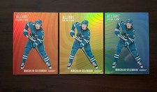 Macklin Celebrini 2025-26 UD Allure 3 Card Lot Color Flow - Sharks