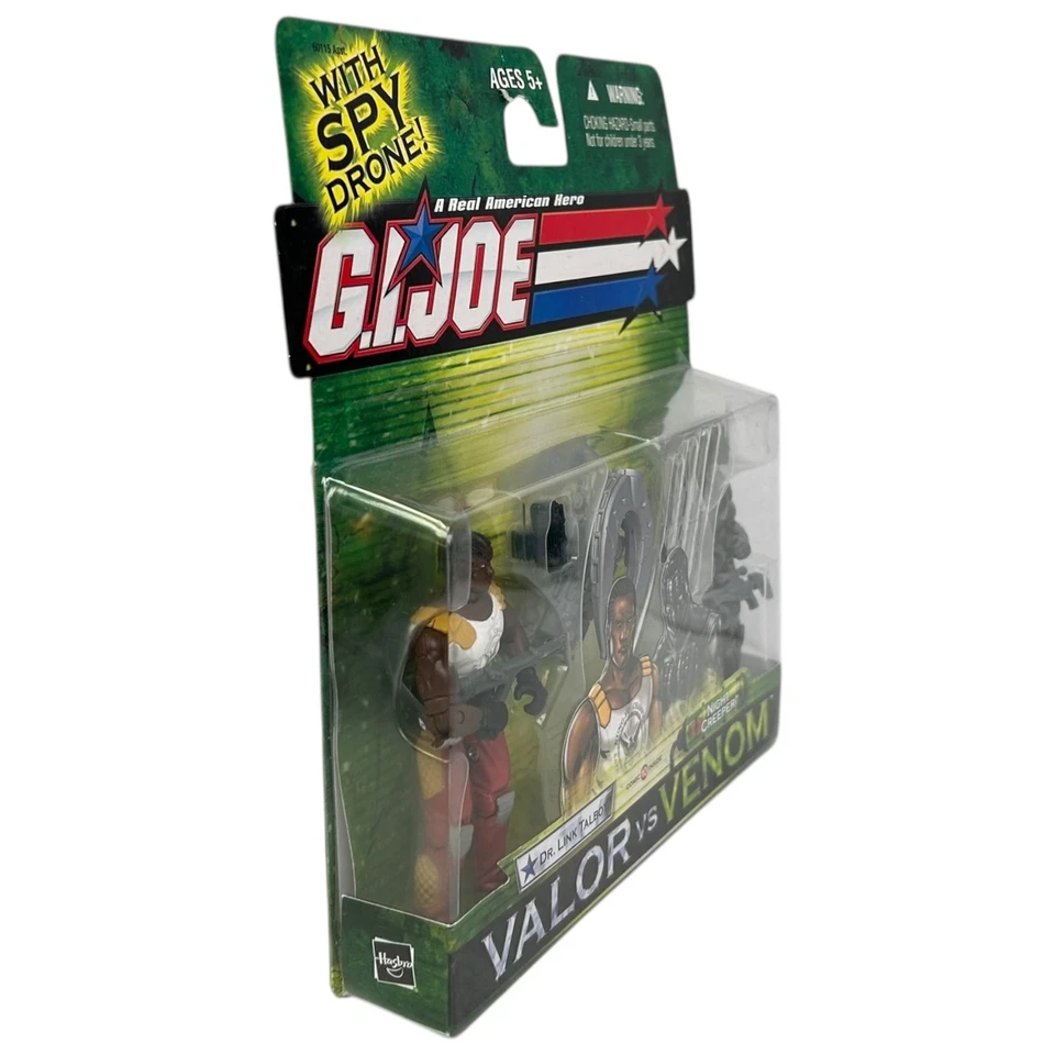 Figura de acción GI Joe Valor vs Venom Dr. Link Talbot Night Creeper paquete de 2 2004 Foto 3 de 4