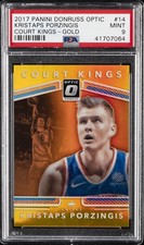 2017 PANINI DONRUSS OPTIC COURT KINGS GOLD #14 KRISTAPS PORZINGIS #/10 PSA 9