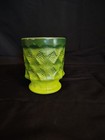 Vintage Anchor Hocking Fire-King Kimberly Diamond Glass 8oz Green Coffee Mug — photo 2
