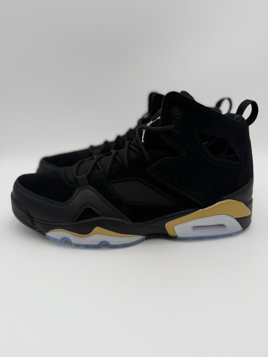 Size 10.5 - Air Jordan Flight Club 91 Black Metallic Gold for sale
