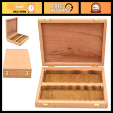 Wooden Slide Storage Box for 100 Slides, Secure Latches, Fits 75x25mm Slides