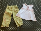 Y2K Gymboree Romantic Garden Capri pants swing top 4 4T comb ship