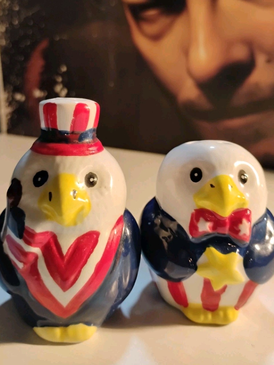 Vintage Patriotic American Eagle Salt & Pepper Shakers