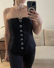 NWT Reformation Kalilia Strapless Corset Top Size 8 Black