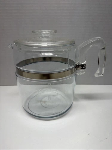 Vintage Pyrex Flameware Glass Percolator 9 Cup Coffee Pot And Lid ONLY #7759