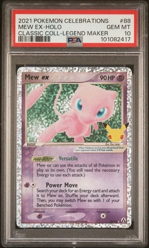 New ListingPokémon Mew ex 88/102 Celebrations Classic Collection Holo PSA 10 Legend Maker