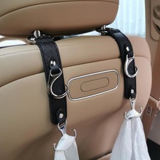 Car Headrest Hook 2 Pack Faux Leather Hanger Purse Bag Holder Purse Hook
