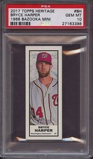 2017 Topps Heritage 1968 Bazooka Mini Bryce Harper PSA 10 Gem Mint SP 250 Pop 3