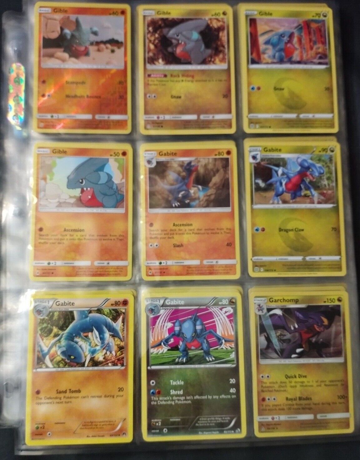 9 Pokemon Card Set: 4 Gible, 4 Gabite, & 1 Garchomp Cards, so COOL!!!!