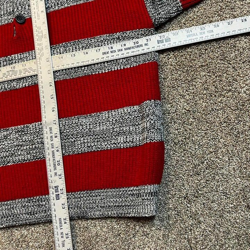 Vintage St. John’s Bay striped chunky knit collared sweater medium - Picture 4 of 4