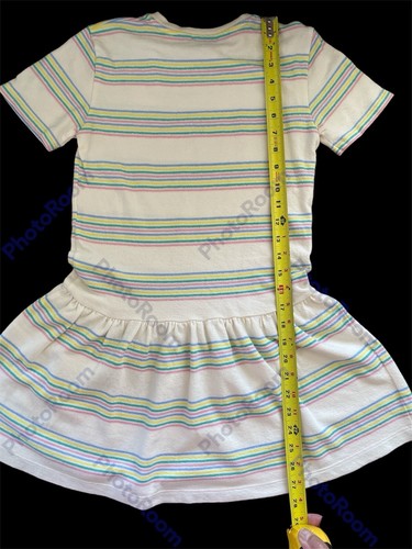 T-shirt Bonpoint nuova senza etichette ""Amaia"" a righe avorio/pastello 100% cotone lavorato a maglia - 10 anni - Foto 7 di 7