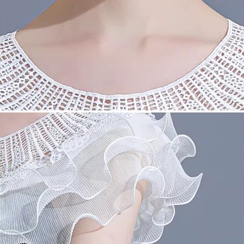 Women Layered Ruffles Lace Bolero Prom Wedding Dress Shawl Shrug Wrap Cover Up - Picture 16 of 19