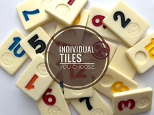 Rummikub Tiles Individual Smooth Back Replacement Game Pieces Pick What You Need
