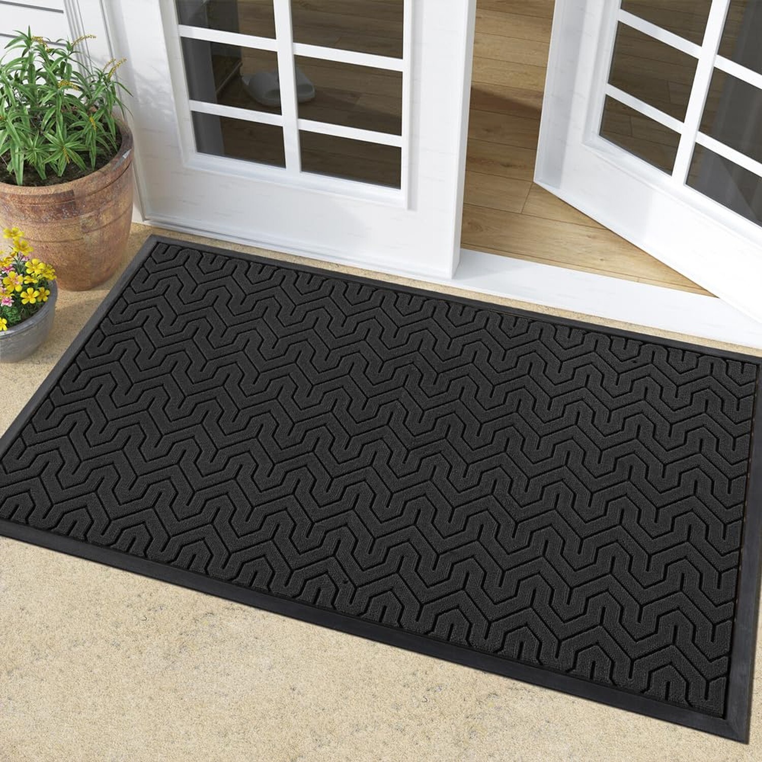 Yimobra Front Door Mat Outside Entrance, 36x24 Waterproof Outdoor Indoor Welc...