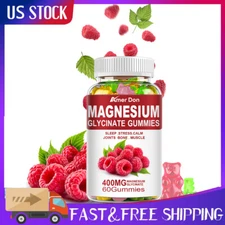 Magnesium Glycinate 400mg-Chelated,for Calm,Stress,Sleep,Leg Cramp,Heart