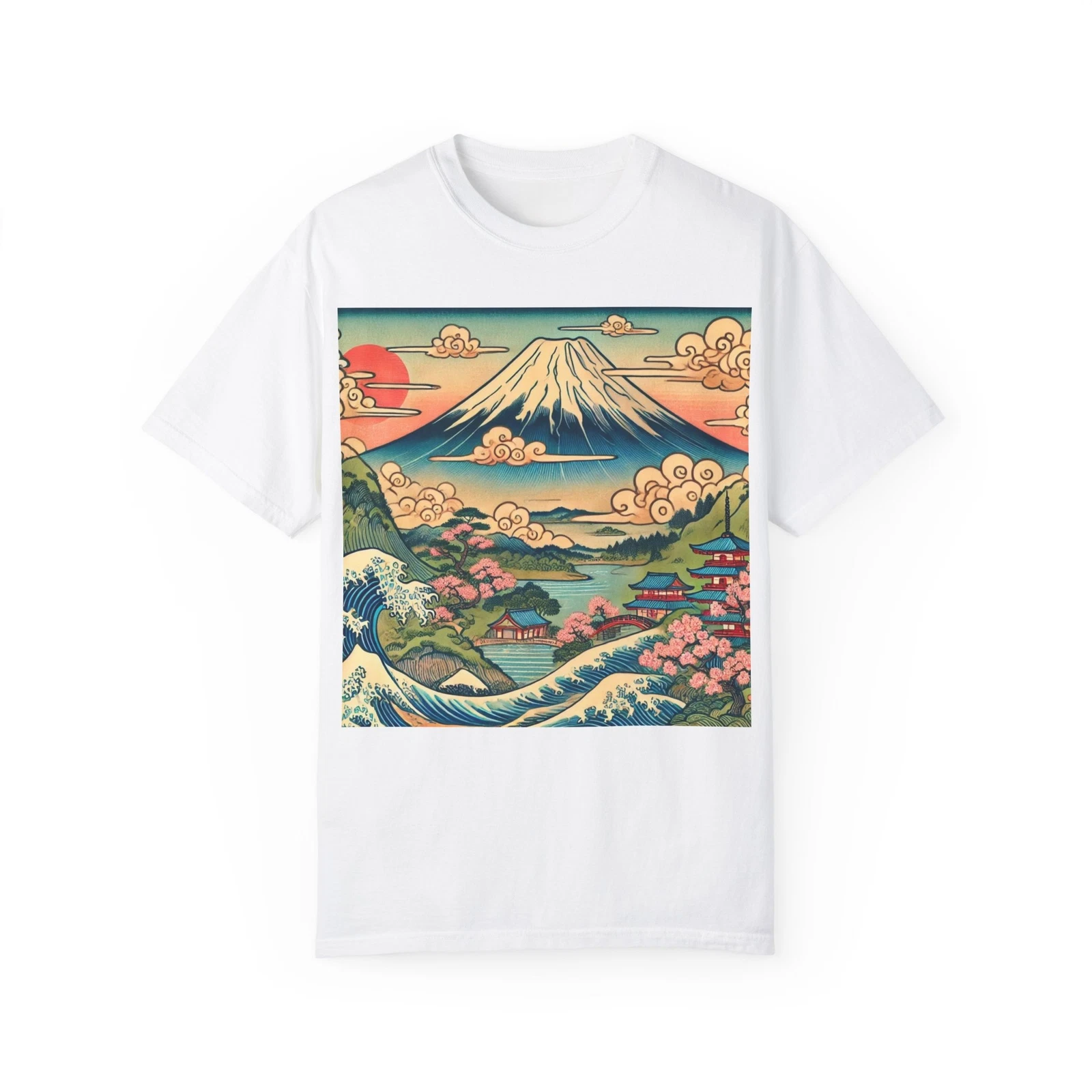 Ukiyoe-style T-shirt printed with Mt.Fuji Unisex Japanese Art Casual Summer Wear
Opens in a new wind