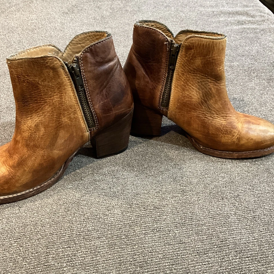 Bed Stu Mujer Botas Grito Cuero Marrón Envejecido Zapatero Boho Tacones Rústicos 8.5 Foto 2 de 4