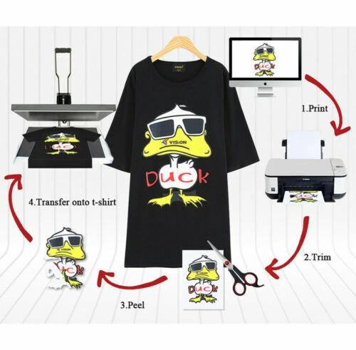 20sheets Black/Dark Cotton t-Shirt Inkjet Heat Transfer Paper Iron-on Paper A4 - image 2 of 4