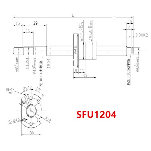 SFU1605/1204 Kugelumlaufspindel BK/BF12 + SBR20/16/12 Linearschiene linear rail - Bild 9 von 14