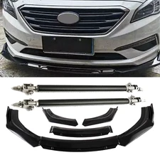 For Hyundai Sonata Bumper Lip Spoiler Splitter Body Kit + Strut Rods Glossy