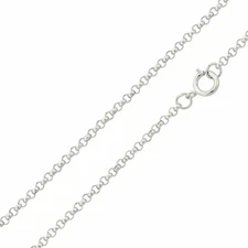 Sterling Silver Rhodium Finish ROLO Chain Necklace, 1.5mm, 2.1mm
