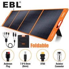 EBL 200W Portable Solar Panel Waterproof w/ Kickstand Foldable For Power Station