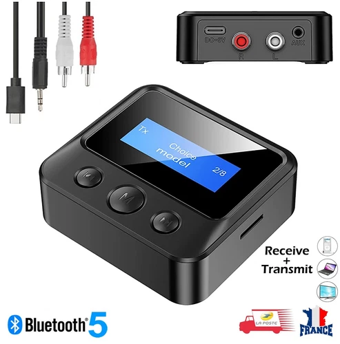 Émetteur et Récepteur Bluetooth 2 en 1 avec écran LCD et TF carte + 3.5MM RCA