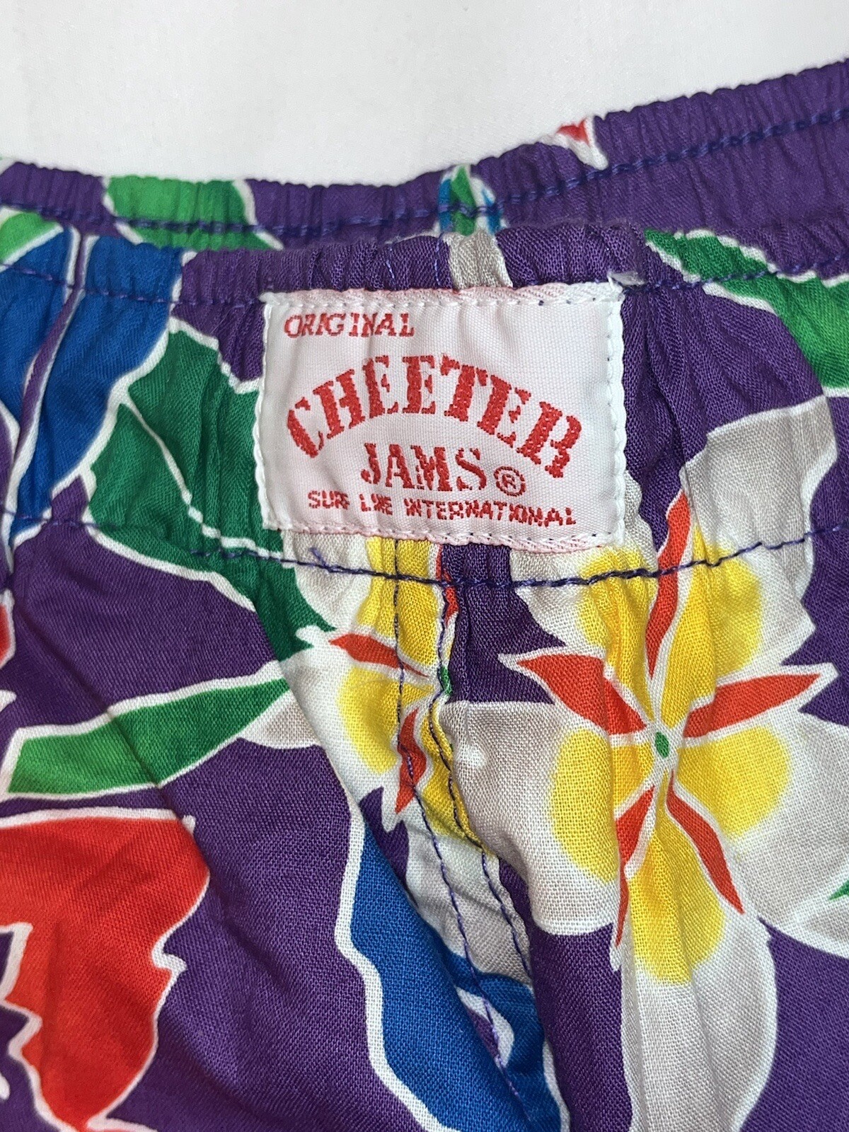 VINTAGE ORIGINAL CHEETER JAMS WORLD SURF SHORTS COLOR… Gem