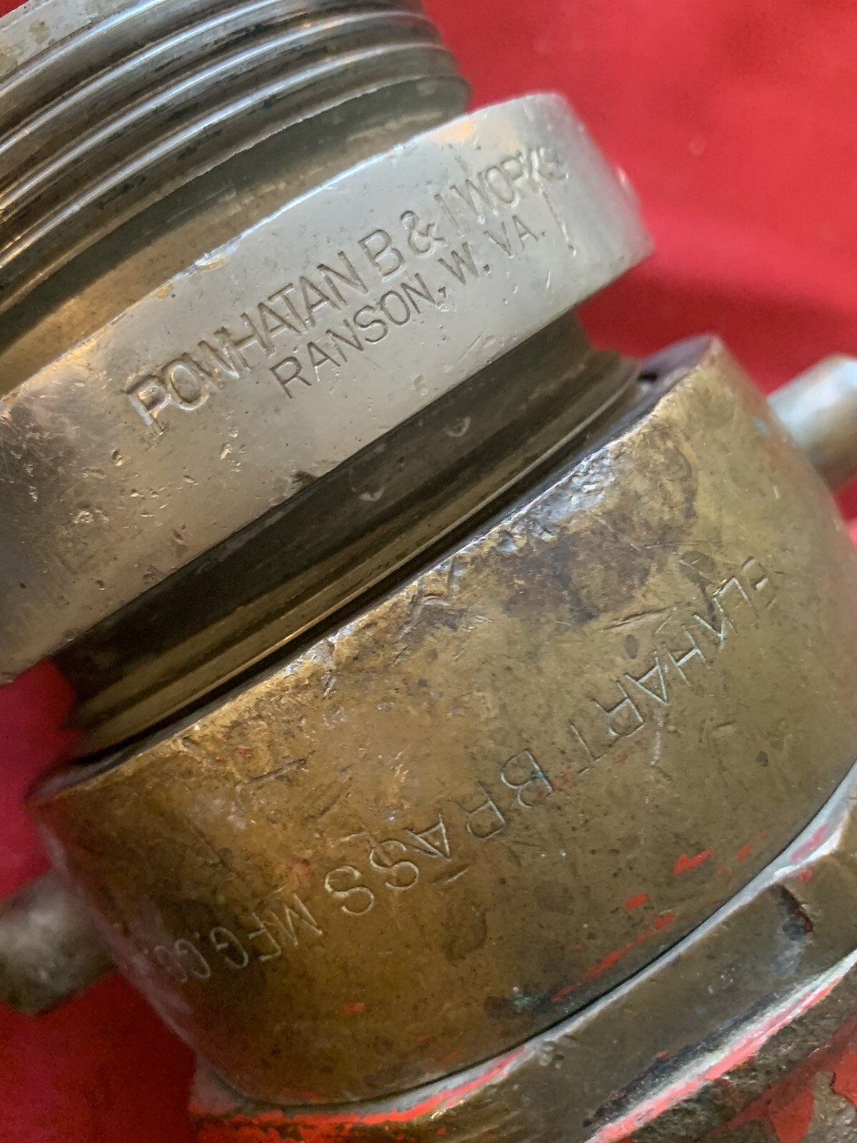 Vintage firefighters Elkhart Brass  Co. Fire Hydrant  Shut Off & Powhatten