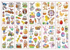 10 X Kids Easter Temporary Waterproof Tattoos Stickers Removable US ET 