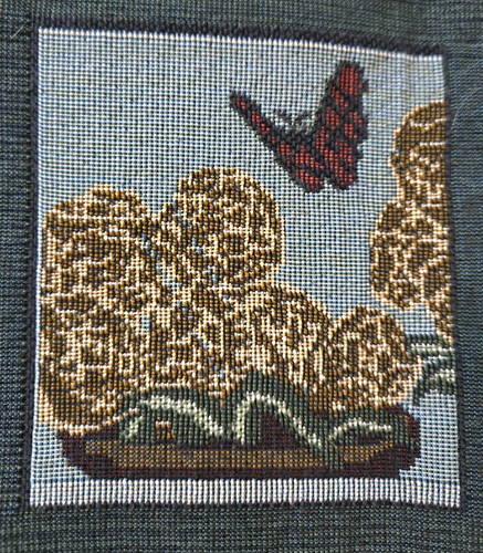 Vintage Katzenhaltung Uhr Italienisch Jacquard Gewebt Wandteppich Made in Italy RAR - Bild 9 von 12