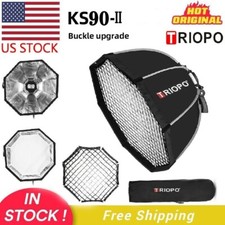 US TRIOPO KS2-90 35.4" Folding Octagon Umbrella Grid Softbox W/ S Flash Bracket