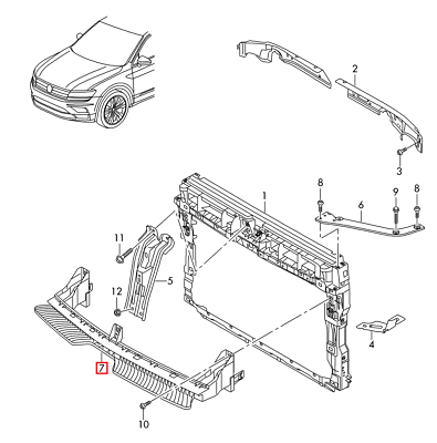 Volkswagen Tiguan 2019 Mk2 Front Bumper Guide 5NA805705G for sale 